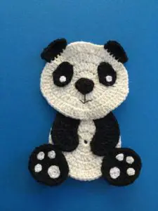 Finished crochet panda portrait
