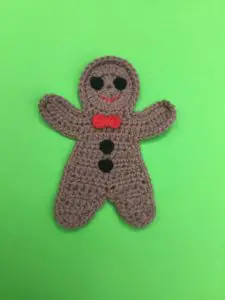 Finished crochet gingerbread man portrait