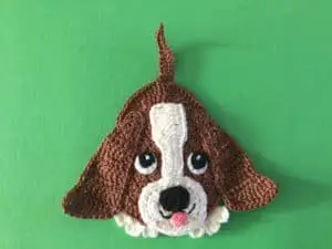 Finished crochet basset hound dog landscape