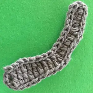 Crochet kangaroo tail neatened