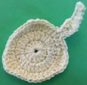Crochet little rabbit head with first inner ear
