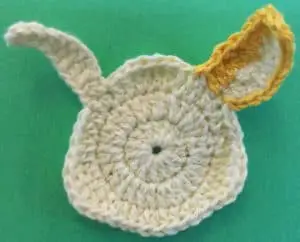 Crochet little rabbit head with second inner ear