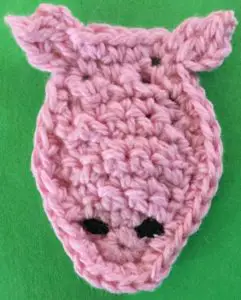 Crochet rocking horse head with nostrils