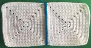 Crochet joining granny squares together using single crochet finished granny squares opened