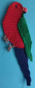Crochet king parrot body with eye