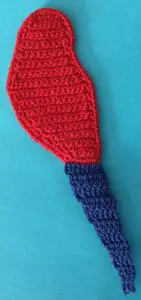 Crochet king parrot body with tail