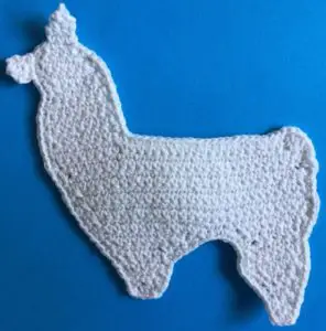 Crochet llama body with ear
