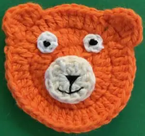 Crochet tiger head head with eyes