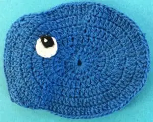 Crochet fish scrubbie body with eye