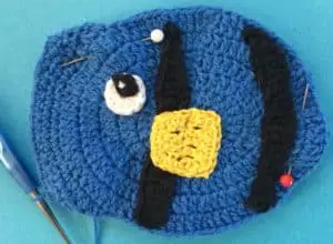 Crochet fish scrubbie joining bodies together