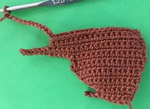 Crochet squirrel body row 16