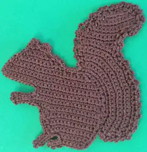 Crochet squirrel tail neatened