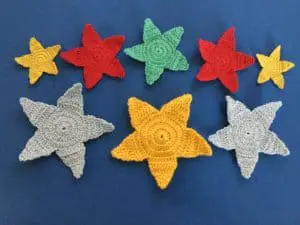 Finished crochet star group landscape