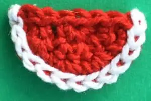 Crochet picnic food watermelon white row