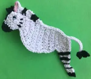 Crochet zebra head with eye