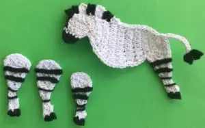 Crochet zebra legs with stripes
