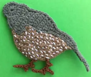 Crochet quail markings on tummy